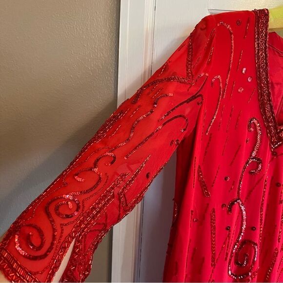 NITELINE by Della Roufogali Red Vintage Midi Length dress 6 - Picture 13 of 15